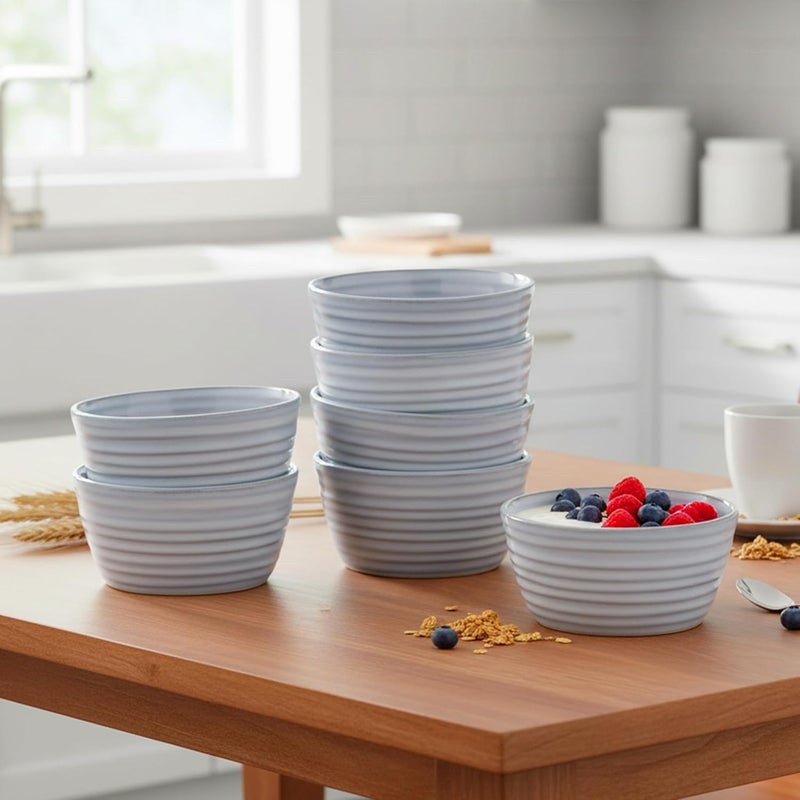 Cuisine Art Premium Tia Stoneware Bowl - 12cm, Blue Elegant Dining Bowl Microwave & Dishwasher Safe (Set of 6) - Image 3